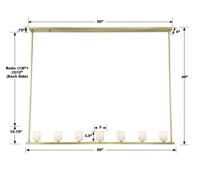 Aragon 7 Light Chandelier Alabaster