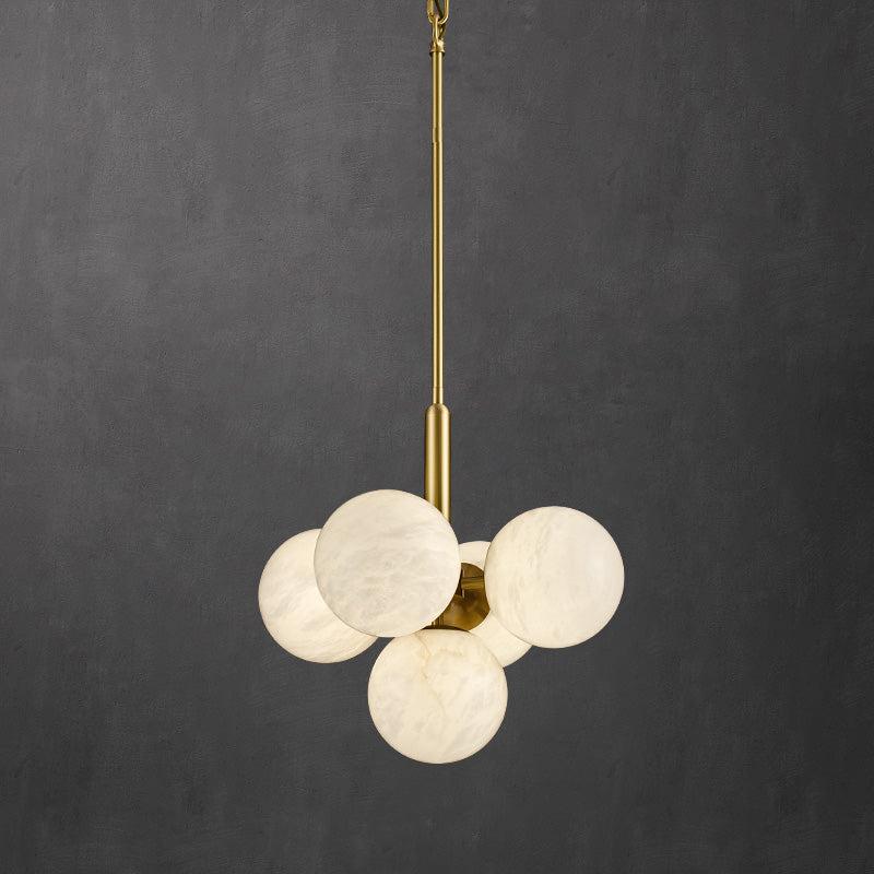 Alabaster Round Art Pendant Light