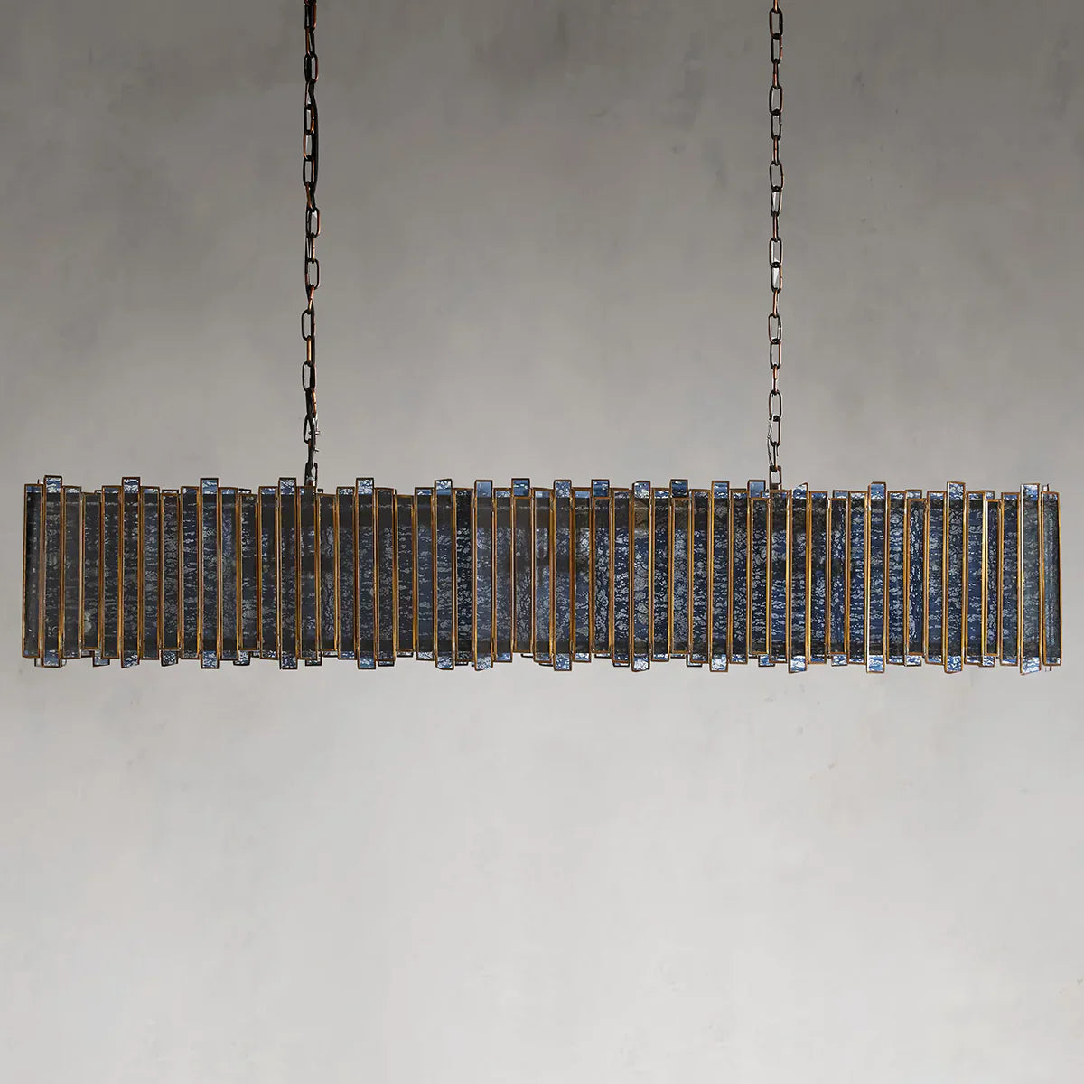 Artistic Antique Glass Lailar Rectangular Chandelier