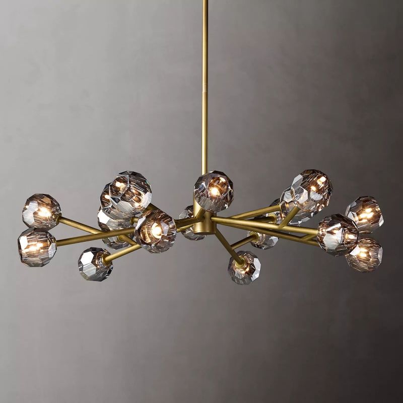 Balle Smoke Crystal Chandelier D48"