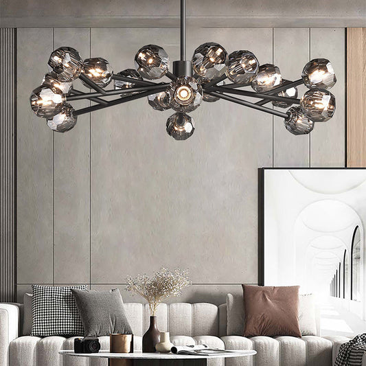 Balle Smoke Crystal Chandelier D48"