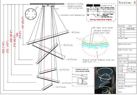 Rock Crystal 6-layer Customized Chandelier 50% Balance