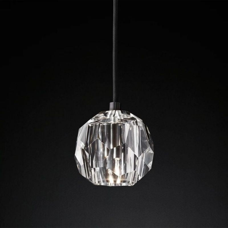 Balle Clear Cristal  Glass Cord Pendant