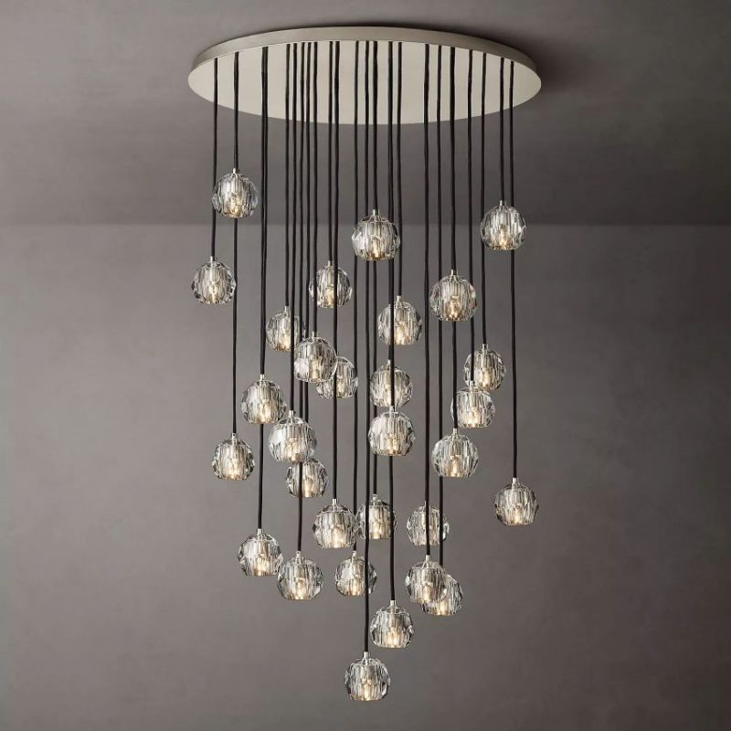 Balle Clear Crystal Cluster Chandelier D40"