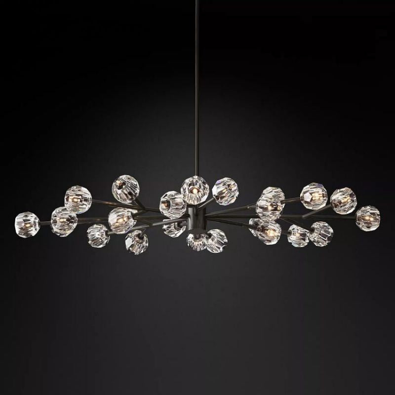 Balle Clear Crystal Oval Chandelier D72"