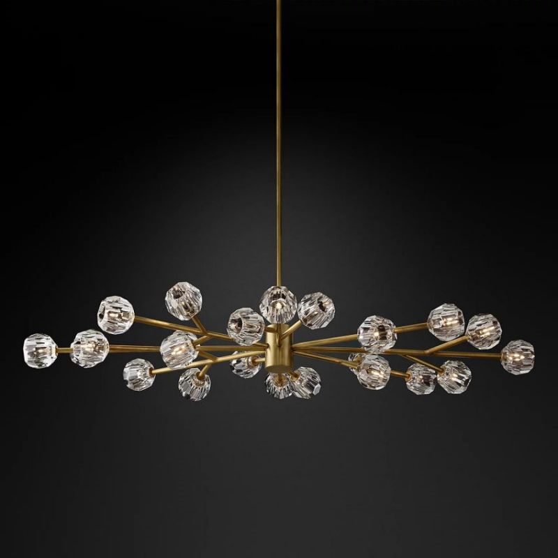 Balle Clear Crystal Oval Chandelier D72"