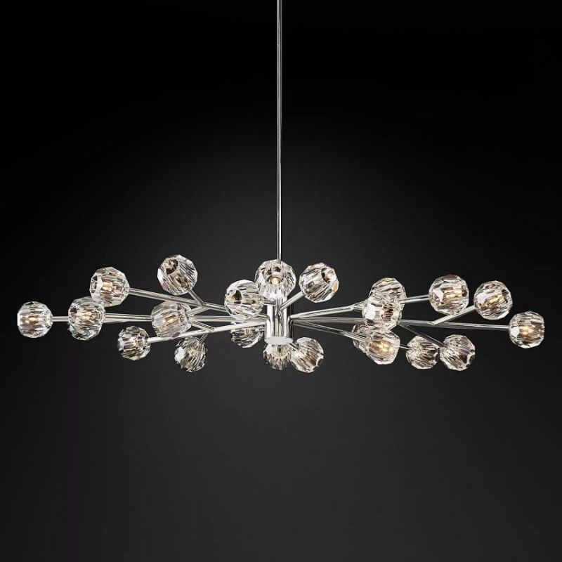 Balle Clear Crystal Oval Chandelier D72"