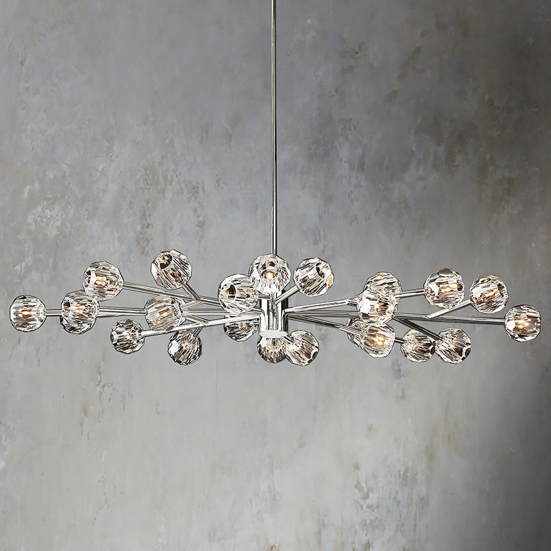 Balle Clear Crystal Round Chandelier D72"