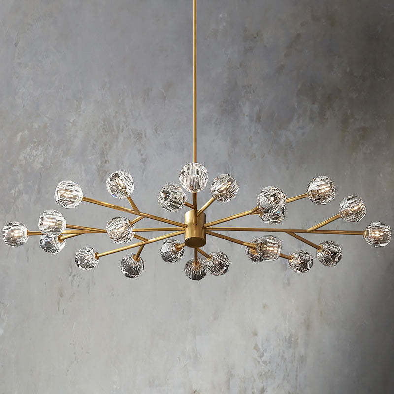 Balle Clear Crystal Round Chandelier D72"