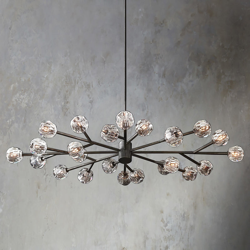 Balle Clear Crystal Round Chandelier D72"