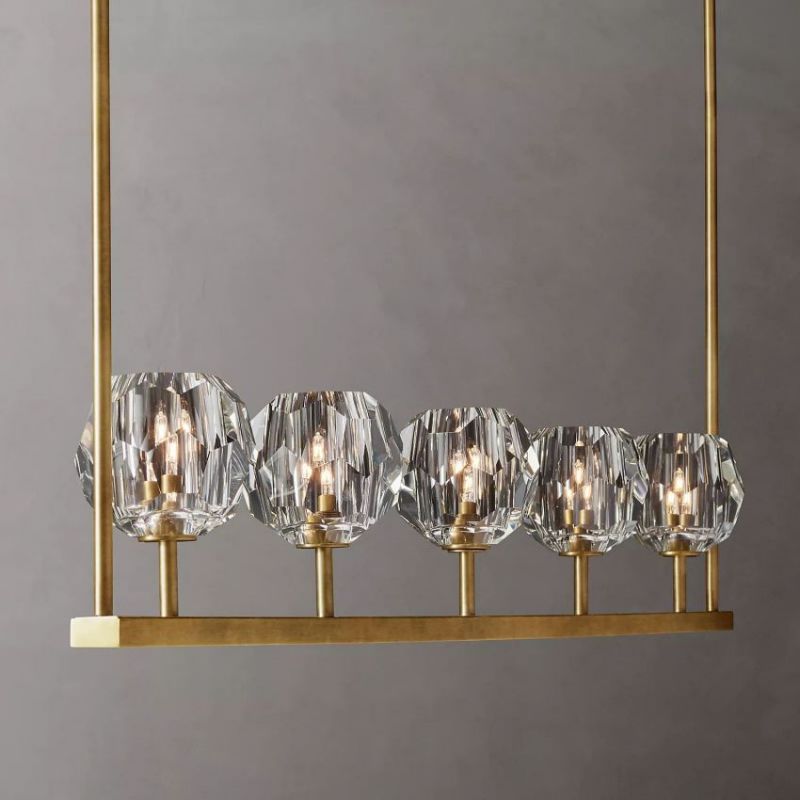 Balle Cristal Linear Chandelier D48"(Clear)