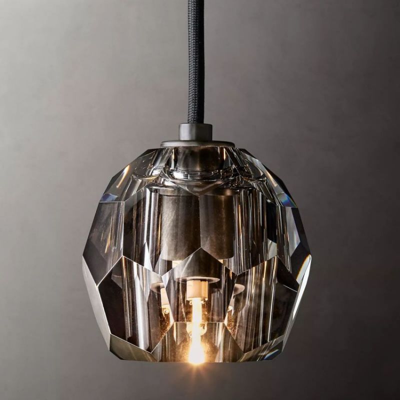 Balle Smoke Cristal Glass Cord Pendant