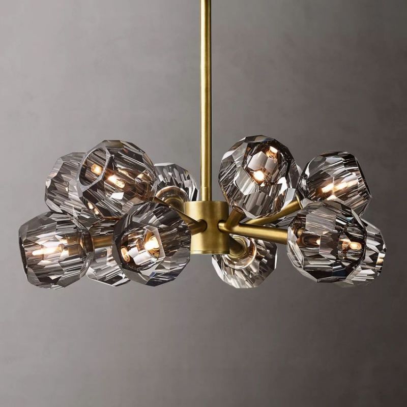 Balle Smoke Crystal Chandelier D24"