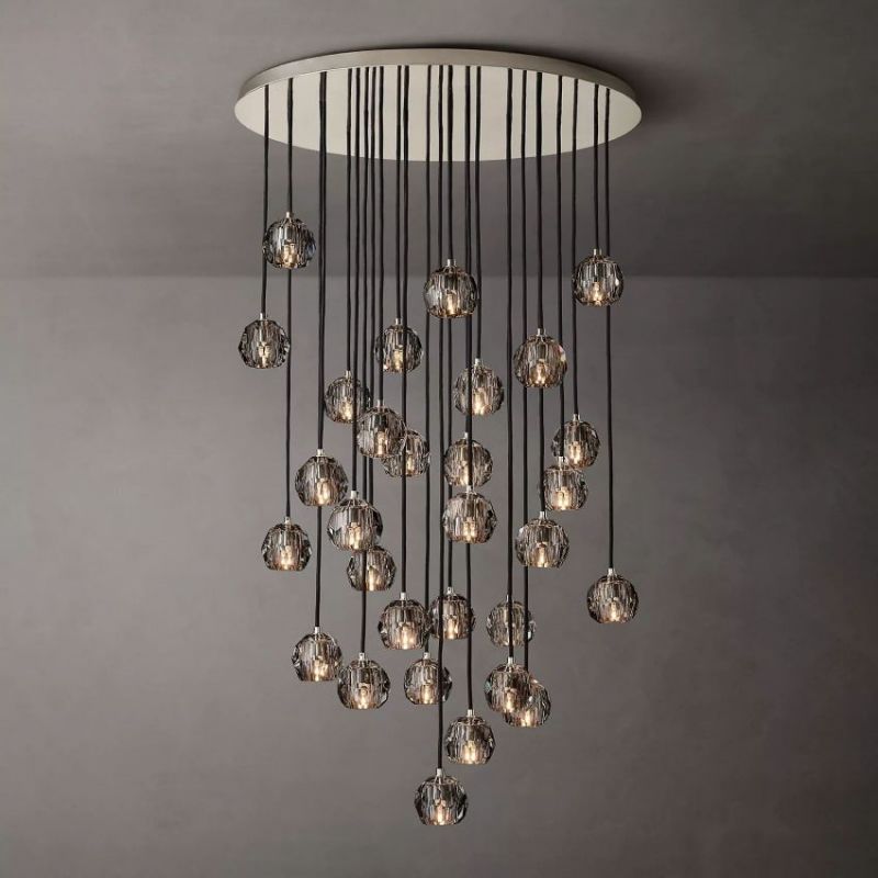 Balle Smoke Crystal Cluster Chandelier D40"