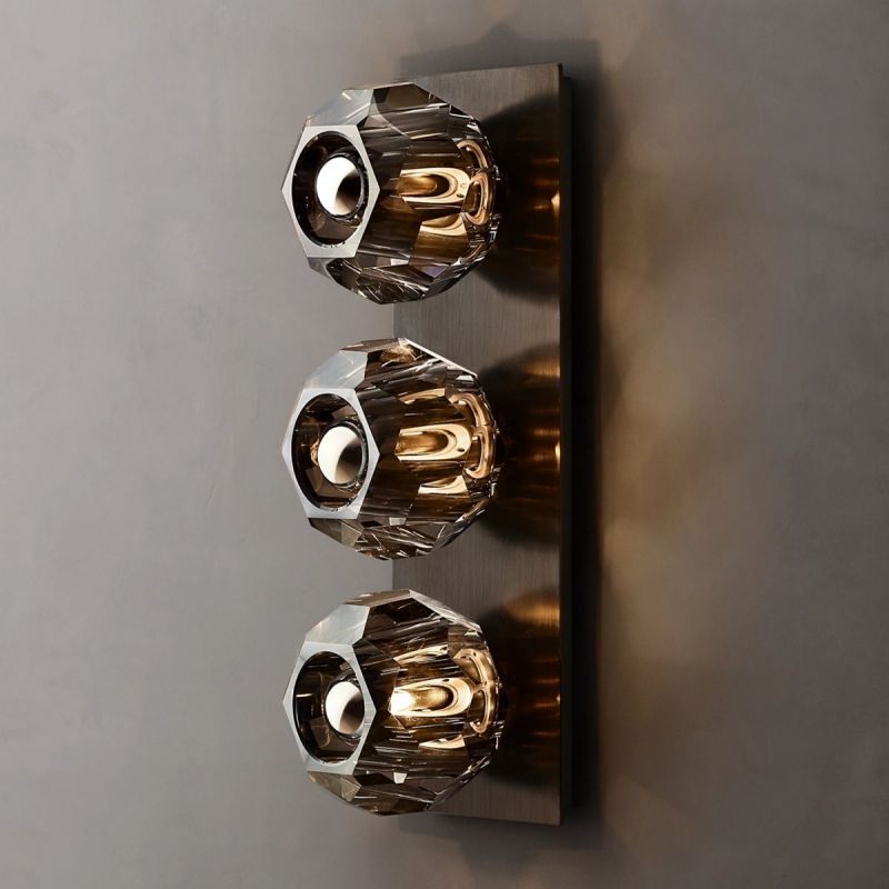 Balle Smoke Glass Linear Wall Sconce 3-lights