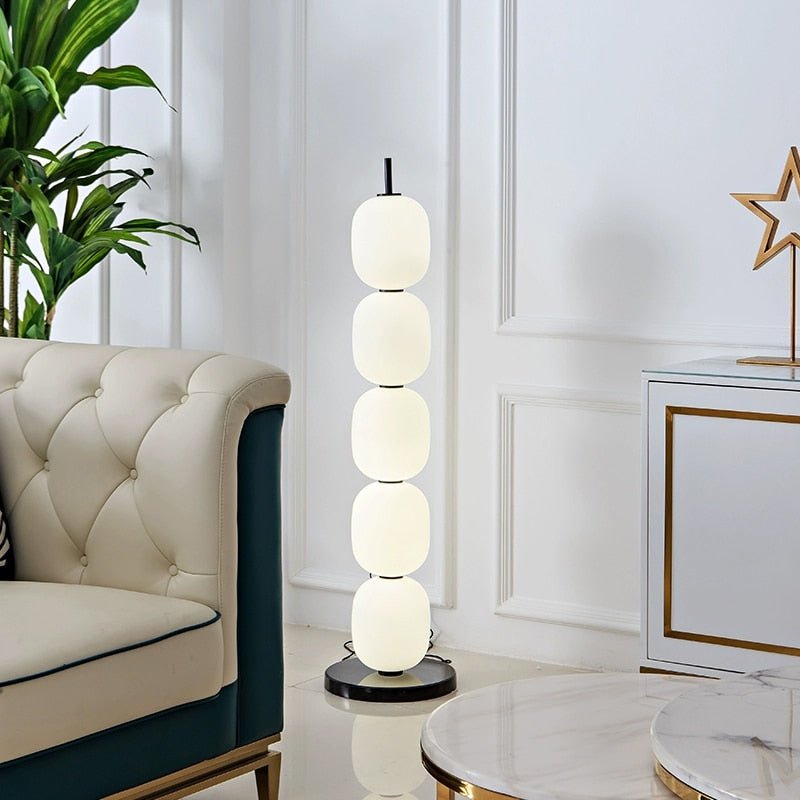 Beaded Alabaster Floor Lamp