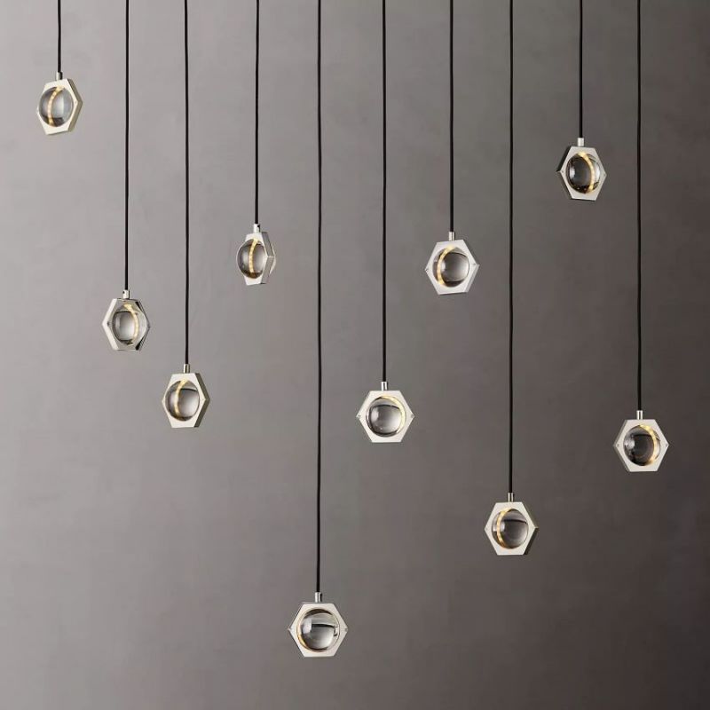 Braelynn Crystal Ball Linear Chandelier 54"W