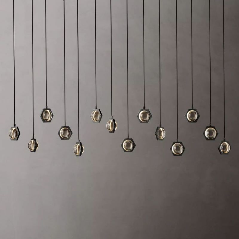 Braelynn Crystal Ball Linear Chandelier 72"W