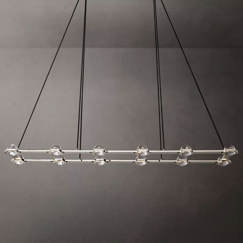 Braelynn Crystal Ball Rectangular Chandelier 72"