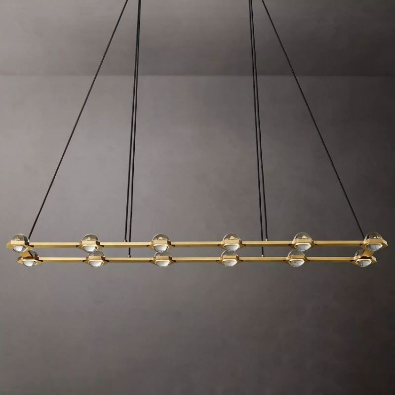 Braelynn Crystal Ball Rectangular Chandelier 72"