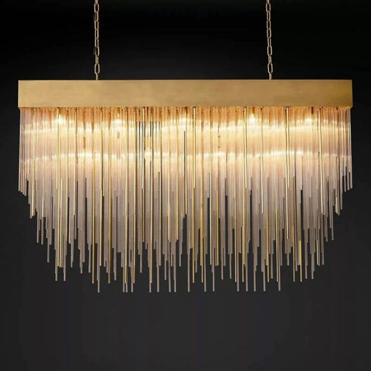 Hiram Blown Glass Rectangular Chandelier 54"