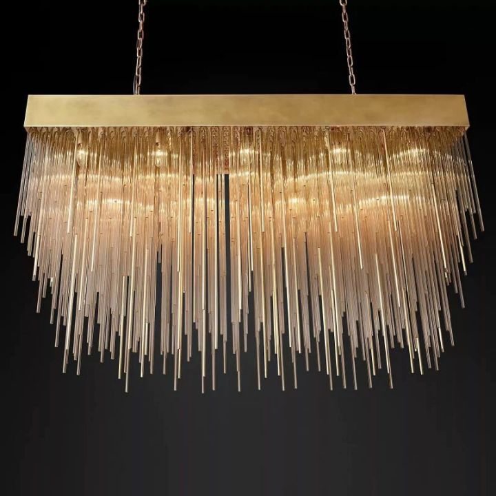 Hiram Blown Glass Rectangular Chandelier 54"