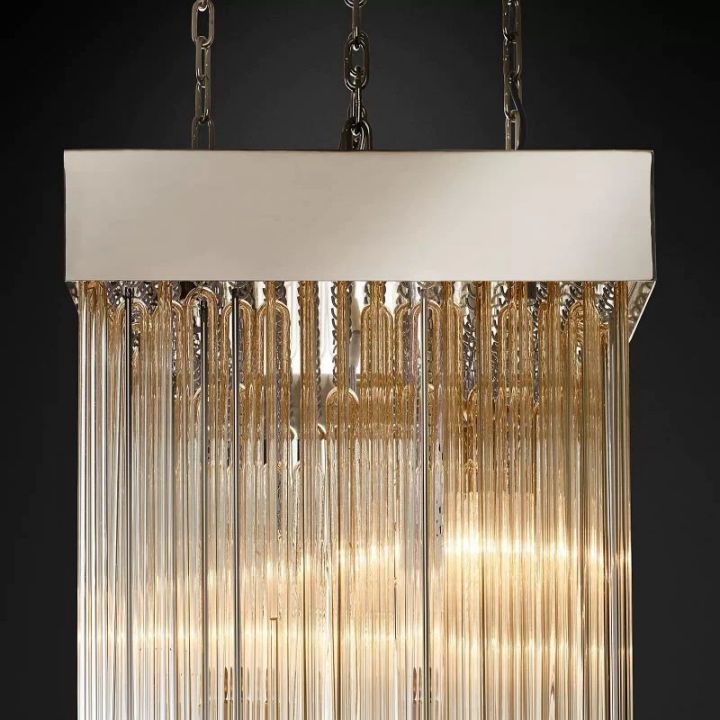 Hiram Blown Glass Square Chandelier 21"