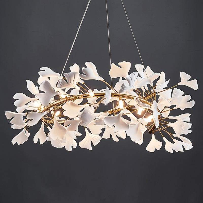 Ceramic Ginkgo Curved  Chandelier