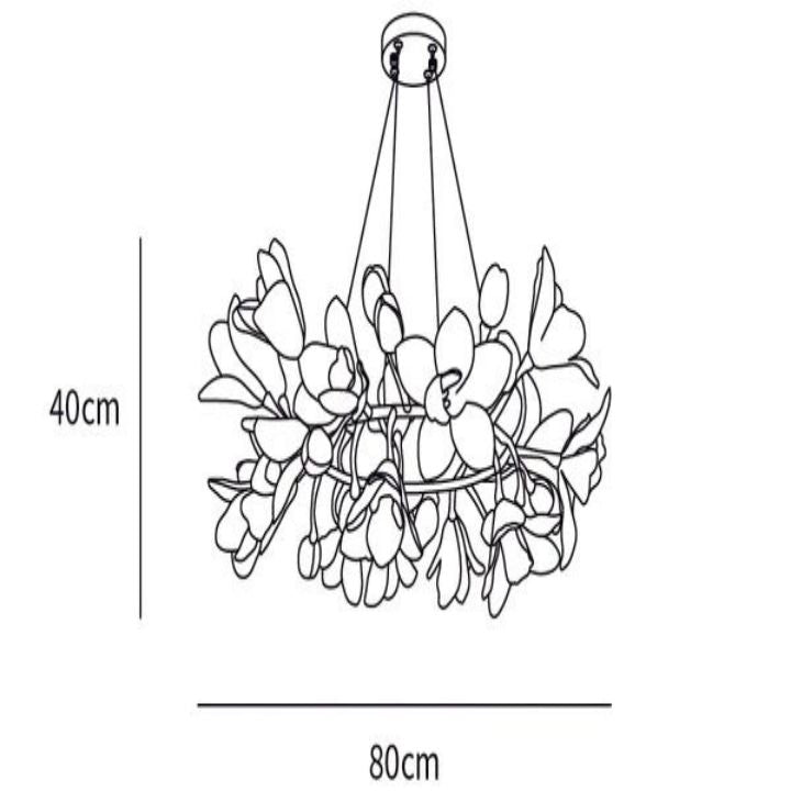 Circular Blossom Ceramic Chandelier