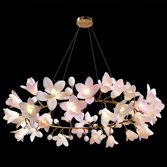 Circular Blossom Ceramic Chandelier