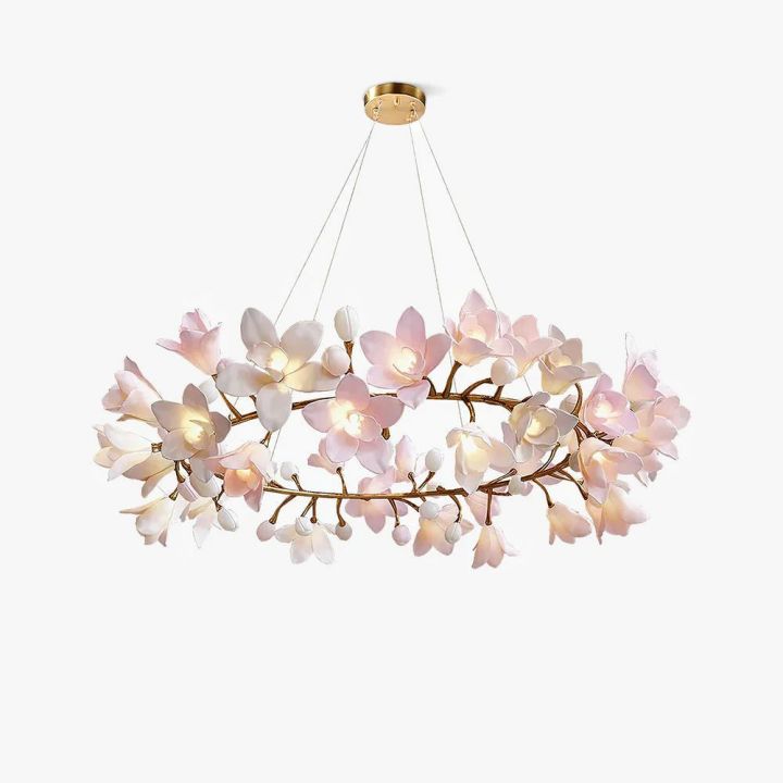 Circular Blossom Ceramic Chandelier