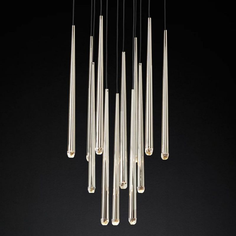 Felicia Meteor Shower Round Tapered Tubular Chandelier 24"