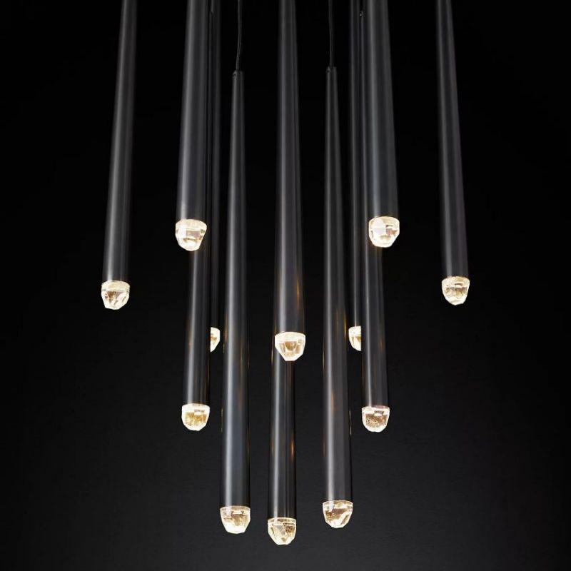 Felicia Meteor Shower Round Tapered Tubular Chandelier 24"