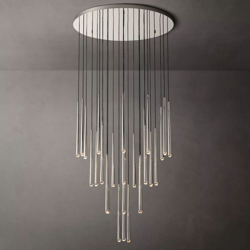 Felicia Meteor Shower Round Tapered Tubular Chandelier 48"