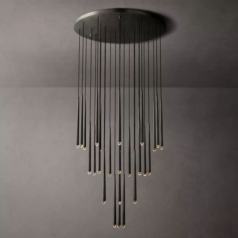 Felicia Meteor Shower Round Tapered Tubular Chandelier 48"