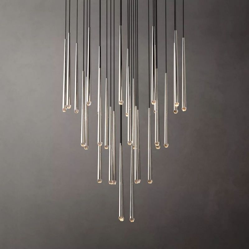 Felicia Meteor Shower Round Tapered Tubular Chandelier 48"