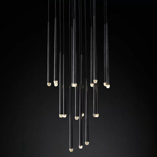 Felicia Shower Round Tapered Tubular Chandelier 30"