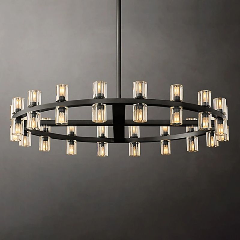 Felix Crystal Shades Round Chandelier 36"