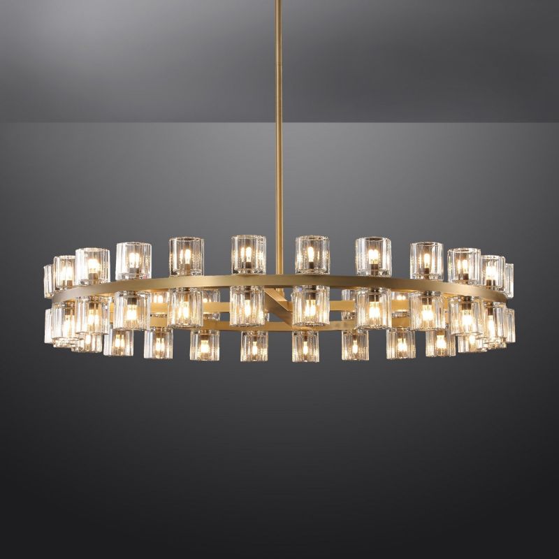 Felix Crystal Shades Round Chandelier 48"