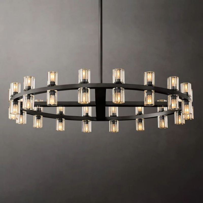 Felix Crystal Shades Round Chandelier 50"D（Customized)