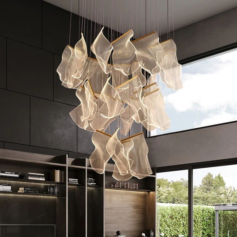 Flame Acrylic Branch Chandelier