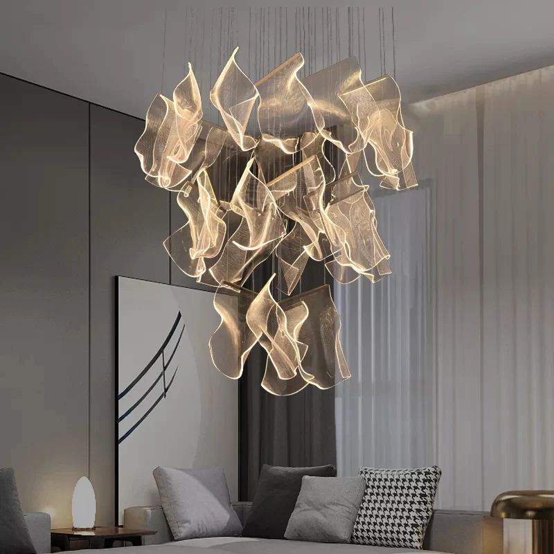 Flame Acrylic Branch Chandelier