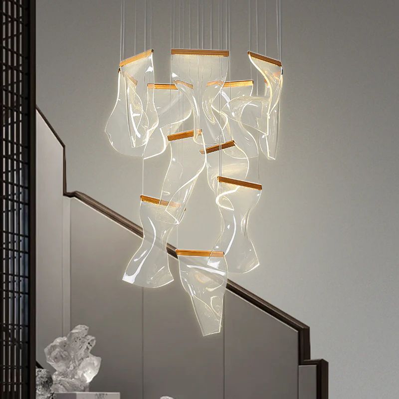 Flame Acrylic Branch Chandelier