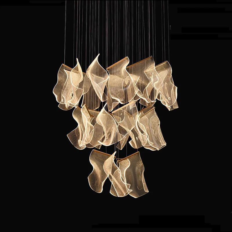 Flame Acrylic Branch Chandelier