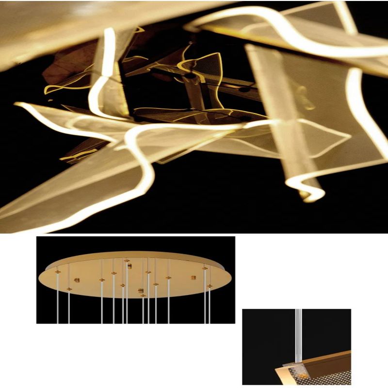 Flame Acrylic Branch Chandelier