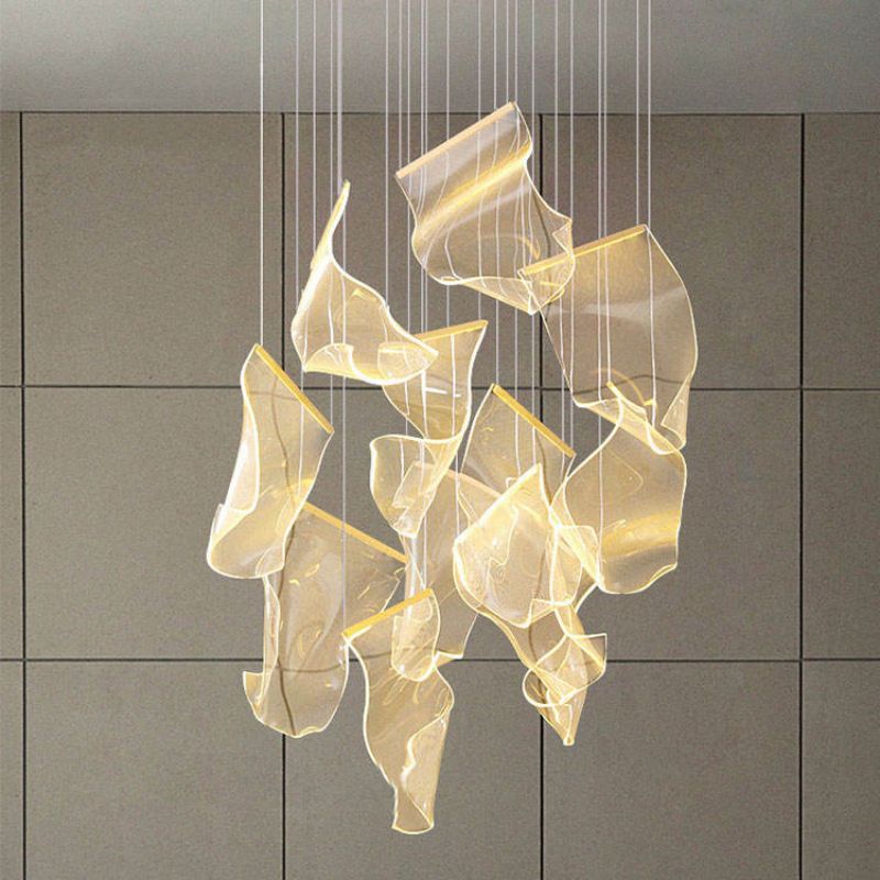 Flame Acrylic Branch Chandelier