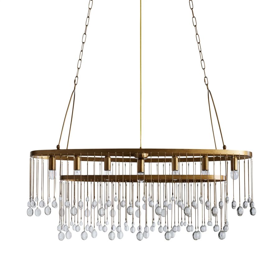 Hanson Oval Glass Chandelier for Dining Room