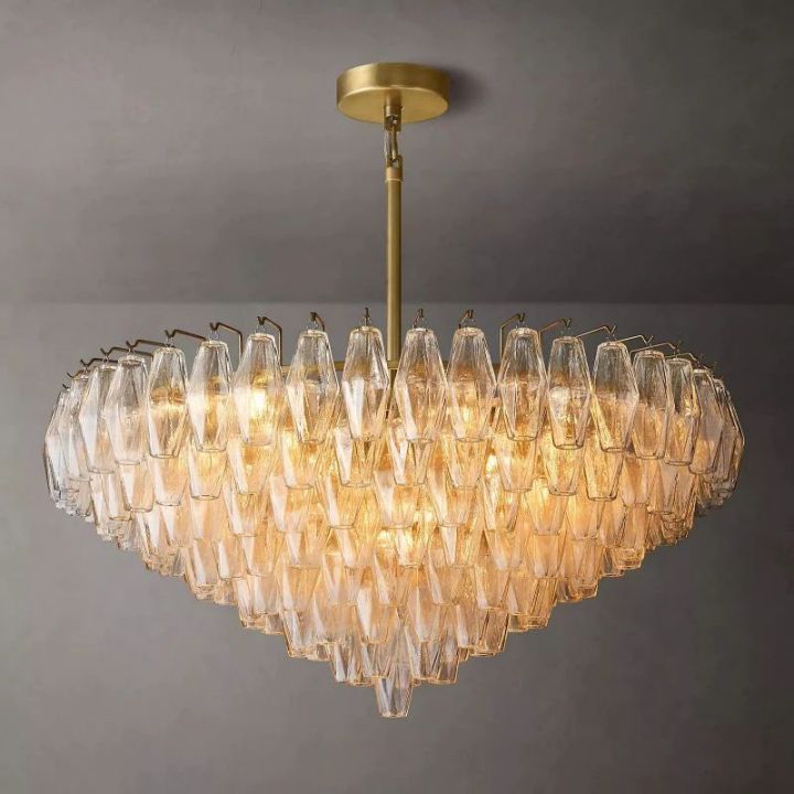 Vicky Clear Glass Tiered Round Chandelier 37"