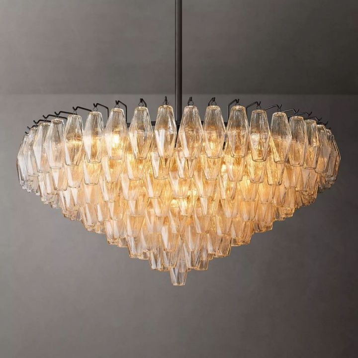 Vicky Clear Glass Tiered Round Chandelier 37"