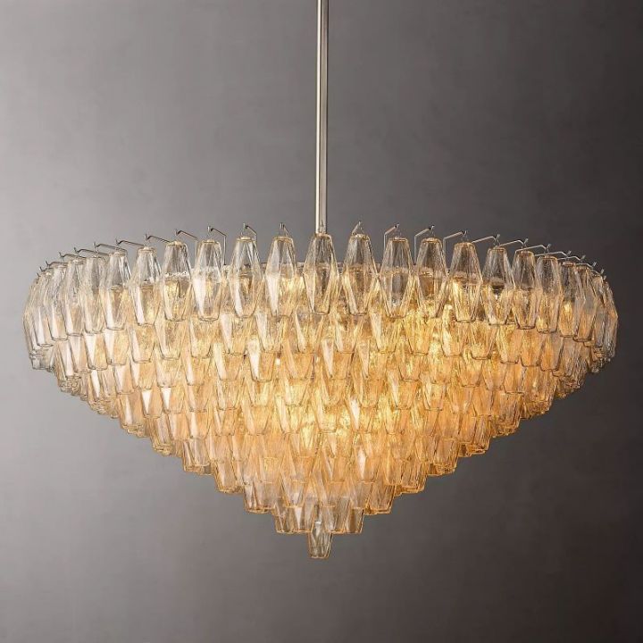 Vicky Clear Glass Tiered Round Chandelier 47"